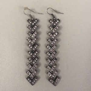 Large, silver dangling earrings